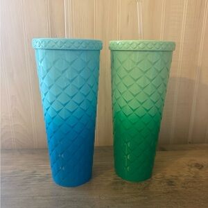Blue and Green Ombre Tumbler Set